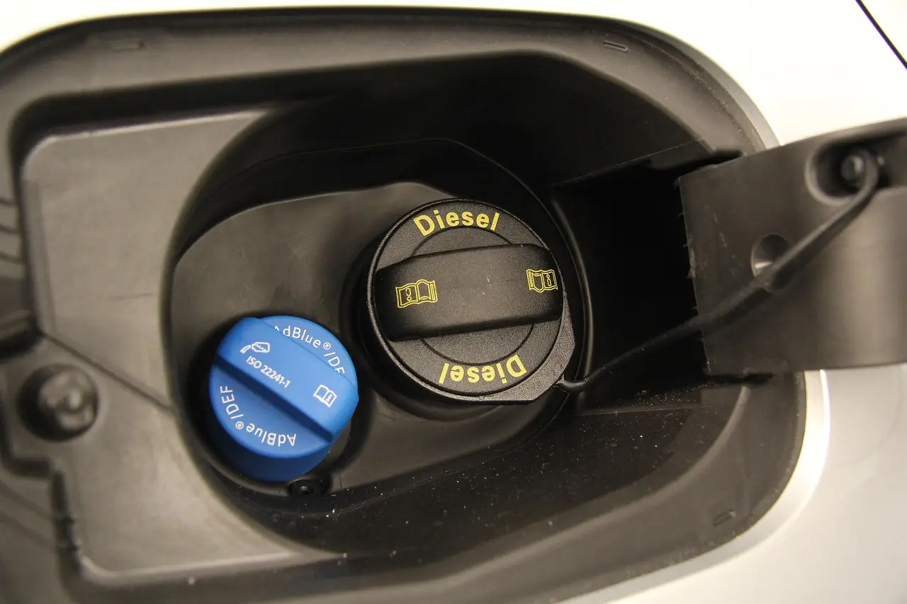 Diesel engine undergoing AdBlue diagnosis and repair